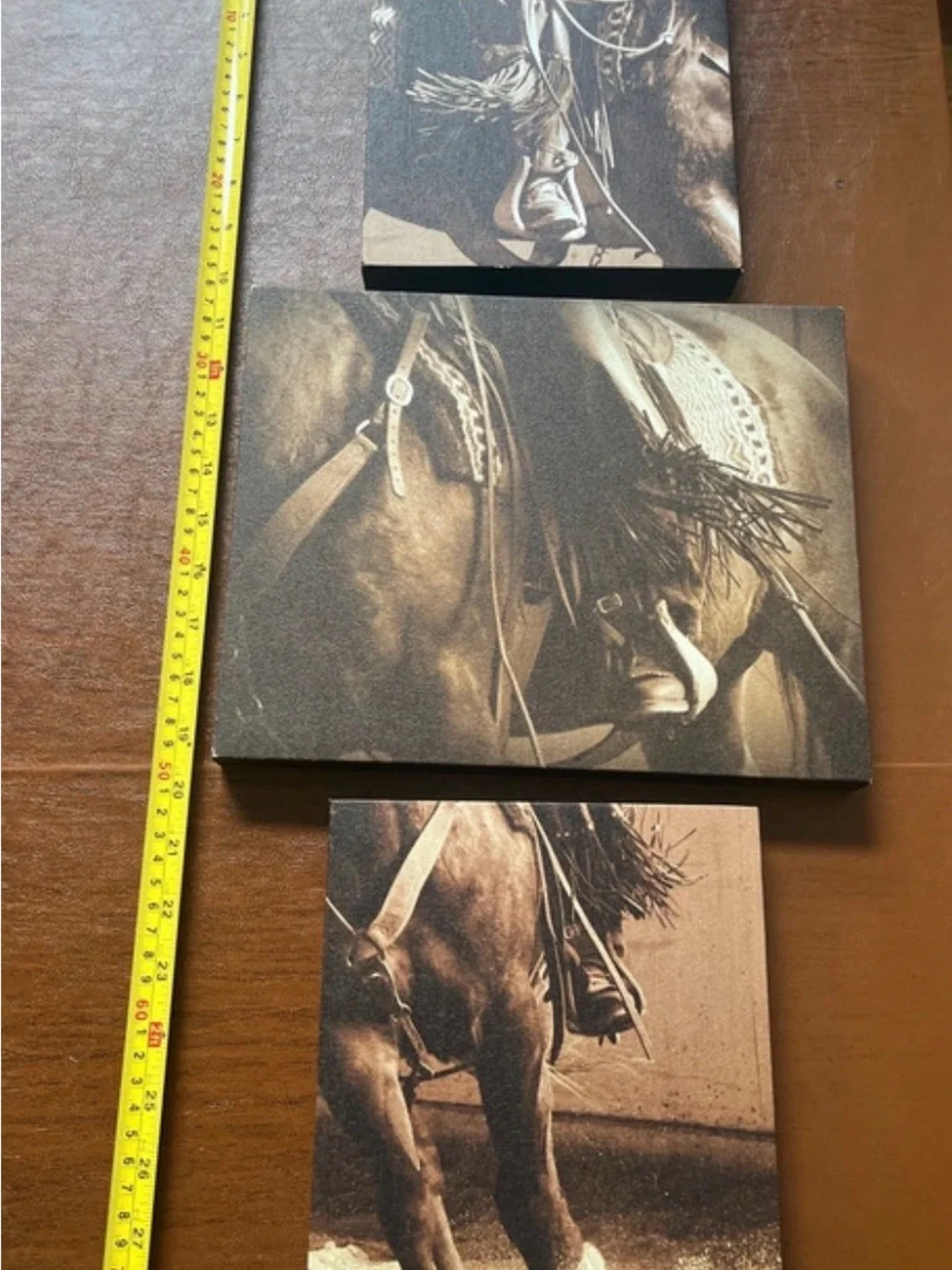 Western Horse Canvas Wall Art Set - Sepia Tone